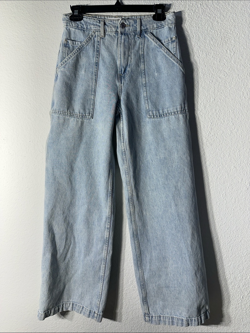 Stradivarius Light Blue Relaxed Wide-Leg Men’s Jeans